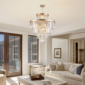 Golden Luxury Crystal Chandelier Modern Chandeliers Lights Fixture Hanging Pendant Light Fixture for Dining Room Bedroom Living Room Dia 23.6 Inc