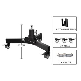 Metal Tripod Light Stand Floor-Mounted Pulley Movement Foldable Photography Fill Spot Light Softbox Photo Studio Wheels Base