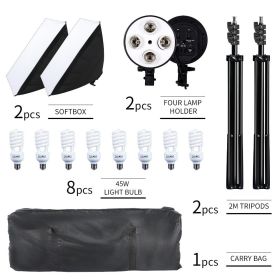 Photography Softbox Studio Photo Lighting Kit With Photographic 135W Bulb Accessories Soft Box Continuou Light System For Camera