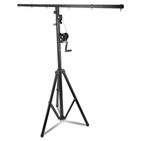 5Core DJ Light Stand Stage Lighting Truss System Hand Crank Up Portable Heavy Duty Height Adjustable 65.5 to 111 Inches T bar Mount for Can Light