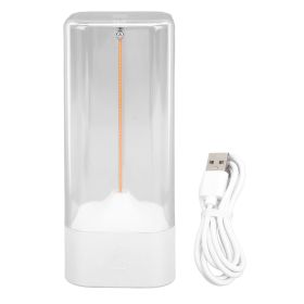 Magnetic Filament Table Lamp LED USB Rechargeable Touch Control Cordless Modern Magnetic Wick Desk Lamp for Bedside Office Living Room Bar Campin (Color: White)