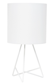 Simple Designs Down to the Wire Table Lamp with Fabric Shade (Color: White/ White)